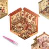 3D Sticker Therapy Scene for Adults & Kids, Detailed Cozy Room Stickers, DIY Sticker Scenes Kit with Tweezer for Relaxing & Fun, Cute Korean Style Isometric Miniature House & Room Sets view 1