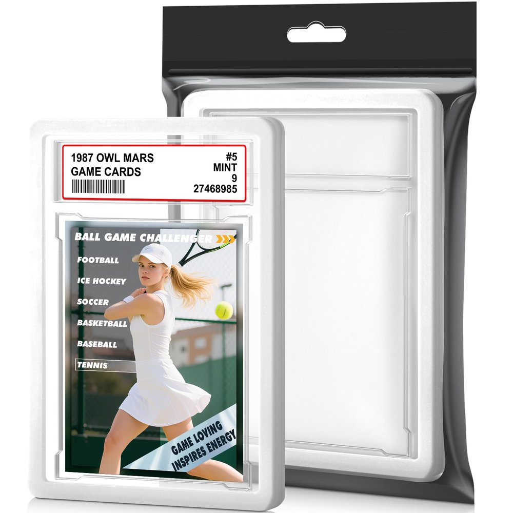 1 Pack Graded Card Slab with PSA Slab Bumper Set, Hard TPU PSA Slab Bumper Protector Guard Graded Card Slab Protectors with Label Position for Game Cards, Sports Cards, Trading Cards