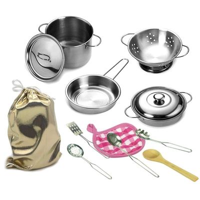Mini Pots and Pans Set,12PCS/Set Stainless Steel Cooking Utensils Kitchen Accessories Kitchenware Gift Perfect for Role-Play