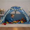 AFUNX Kids Play Tent, Space Theme Tent with Star String Lights, 70" x 45" x 43" Blue Foldable Playhouse for Boys and Girls, Extra Large House for Imaginative Play,Tunnel Port view 1