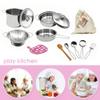 Mini Pots and Pans Set,11PCS/Set Stainless Steel Cooking Utensils Kitchen Accessories Kitchenware Gift Perfect for Role-Play view 3
