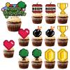 13pcs Pixel Styled Cake Decorations, Cartoon Happy Birthday Cake Cupcake Topper Video Game Themed Party Supplies for Boys Girls Kids view 1
