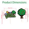 13pcs Pixel Styled Cake Decorations, Cartoon Happy Birthday Cake Cupcake Topper Video Game Themed Party Supplies for Boys Girls Kids view 2