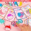 24 Pack Valentines Day Gifts for Kids Classroom with Mini Pop Heart Fidget Toys Keychain, Valentines Day Cards for Kids School, Valentine Exchange Cards for Kid Class Party Favor Toddlers Girls Boys view 3