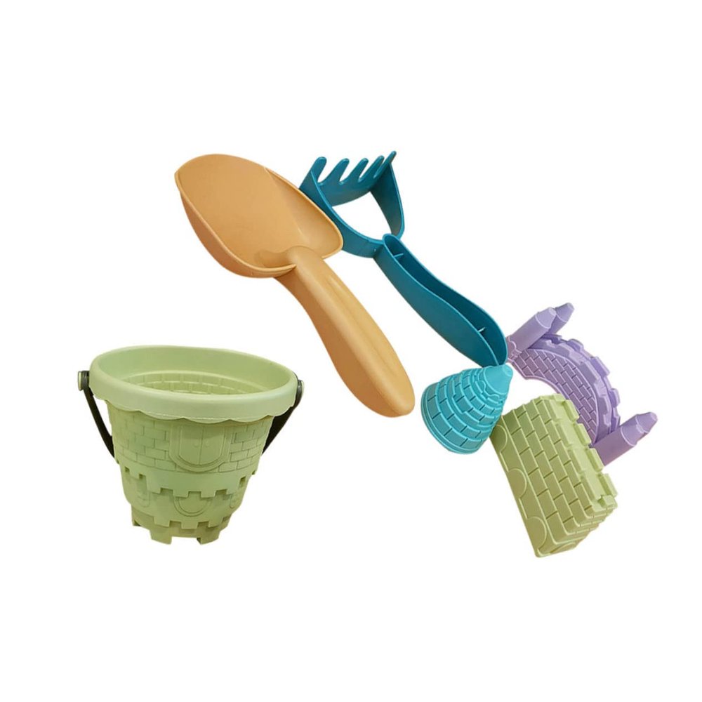 FELTECHELECTR Beach Interactive Sand Castle Playthings Lightweight Outdoor Sand for Creative Imagination Enhancing Pail and Molds Random Color