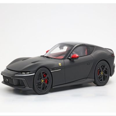 12Cilindri with Panoramic Roof Matt Black with Display CASE Limited Edition to 48 Pieces Worldwide 1/18 Model Car by BBR P18254E