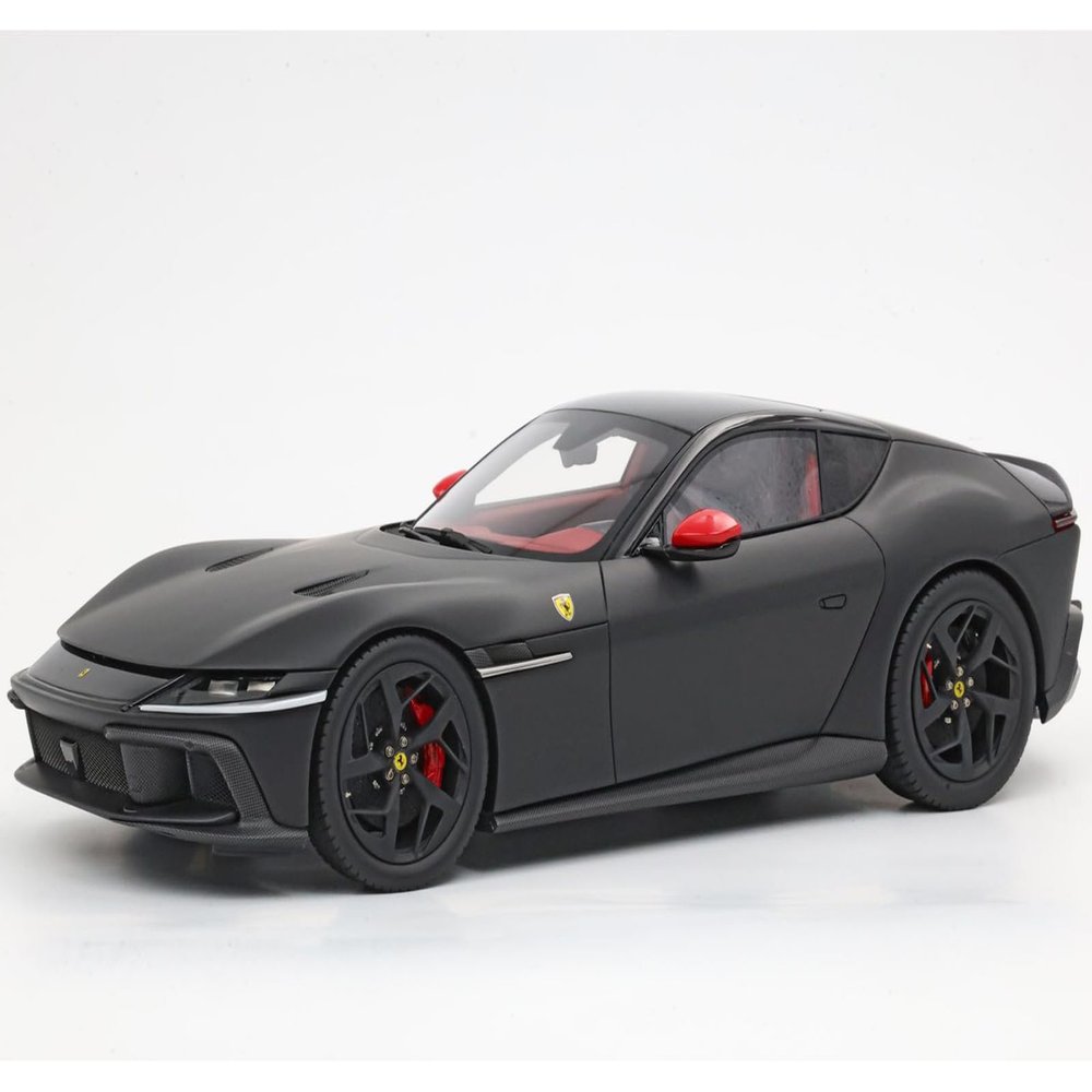 12Cilindri with Panoramic Roof Matt Black with Display CASE Limited Edition to 48 Pieces Worldwide 1/18 Model Car by BBR P18254E