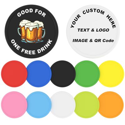 200-1000 Pcs Custom Plastic Poker Chips, Personalized Tokens with Logo, Text, or Image, Double-Sided UV Printing, 15 Color Options, Perfect for Bar Tokens, Wedding Favors, Parties, and Corporate Gifts