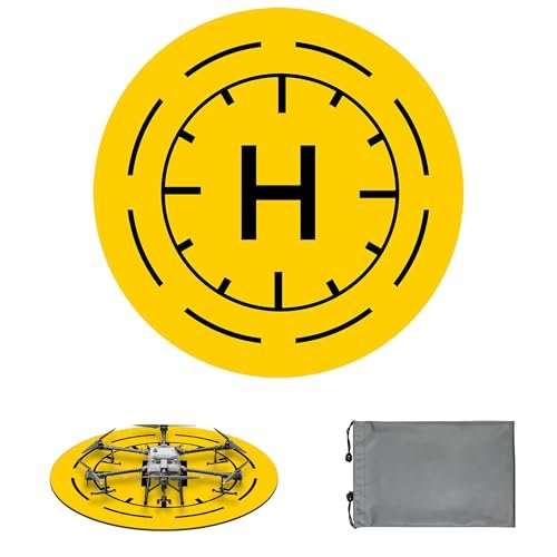 UAV Drone Landing Pad, 16 inch Portable Helipad with Storage Bag, No Stakes Needed for Mini 4 Pro/Mavic 3/Air 3, Waterproof Drone Accessories for Grass, Sand, Pavement (Round,Round Style I)