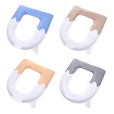 LHOFWSIST 2pcs Cute with Handle Toilet Seat Cover Universal Reusable Toilet Seat Cushion Adhesive Waterproof Closestool Mat Lavatory(2pcs Puppy)