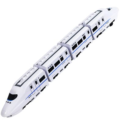 BRIGHTFUFU Electric Train High-Grade Plastic Educational Electric with Smooth Edges Safe for Boys Portable Four-Carriage High-Speed Train