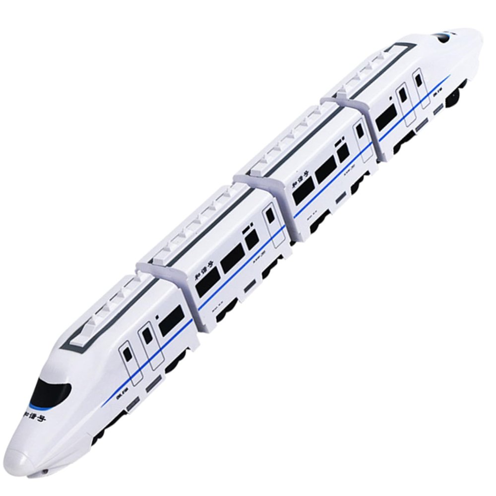 BRIGHTFUFU Electric Train High-Grade Plastic Educational Electric with Smooth Edges Safe for Boys Portable Four-Carriage High-Speed Train
