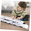 BRIGHTFUFU Electric Train High-Grade Plastic Educational Electric with Smooth Edges Safe for Boys Portable Four-Carriage High-Speed Train view 4