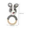 Gogogmee Natural Cartoon Hand Rattle Easy-Grip Knitting Dog Design Safe Smooth Edges for Newborns Sensory Play Gift for Christmas and Birthday view 2