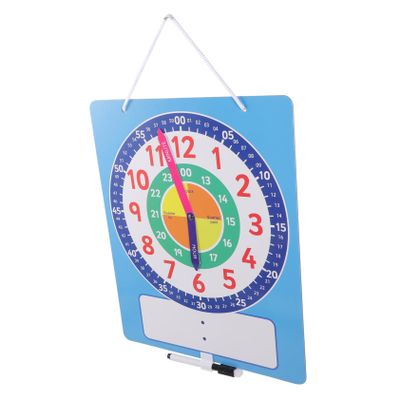 HAKIDZEL Writable Dry Erase Educational Clock with Convenient Erasable Surface for Classroom Homeschooling and Intellectual Development