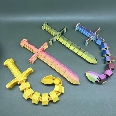 ZGHQHCDRH 3D Printed Transforming Toy Sword, Multi-Color, Articulated Design