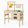 Outdoor Play Kitchen for Kids, Mud Kitchen with Water Faucet, Dual-Sided Chalkboard, Storage Shelves, Cups, Removable Sink, and Pretend Stove  Backyard Toddler Playset for Boys and Girls view 1