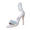1:4 Doll Shoes Women's High Heeled Sandals, Trendy Fashion Mini Doll Costume for Female Action Figure- White view 1