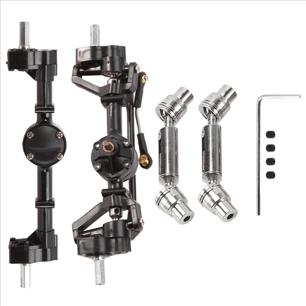 2Pcs Front Gate Axle and Stable Era with Metal Drive Shaft Compatible with C14 C24 C24-1 C34 C44 B14 B24 1/16 RC Car Upgrade Parts