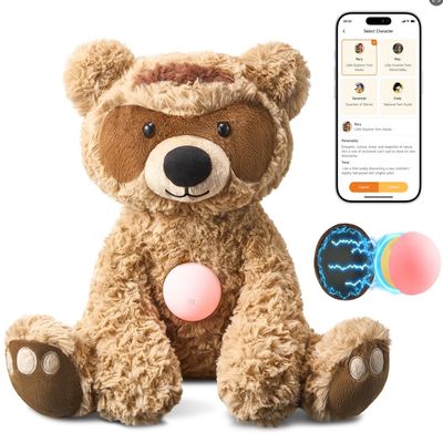 AI Talking Interactive Stuffed Animal Toy with ChatGPT, Smart Storytelling Teddy Bear with Magnetic AI Reactor, Educational & Emotional Companion Toys, Real-Time Voice Plush AI Toys for Kids Age 3+