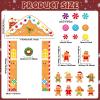 21 PCS Merry Christmas Gingerbread House Door Cover Large Christmas Gingerbread Man Party Covers Banner Ornament Xmas Party Porch Banners Sign Set for Xmas Photo Booth Props Wall Window Stickers Decor view 2