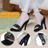 1:4 Doll Shoes Women's High Heeled Sandals, Trendy Fashion Mini Doll Costume for Female Action Figure- Black view 3