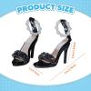 1:4 Doll Shoes Women's High Heeled Sandals, Trendy Fashion Mini Doll Costume for Female Action Figure- Black view 4