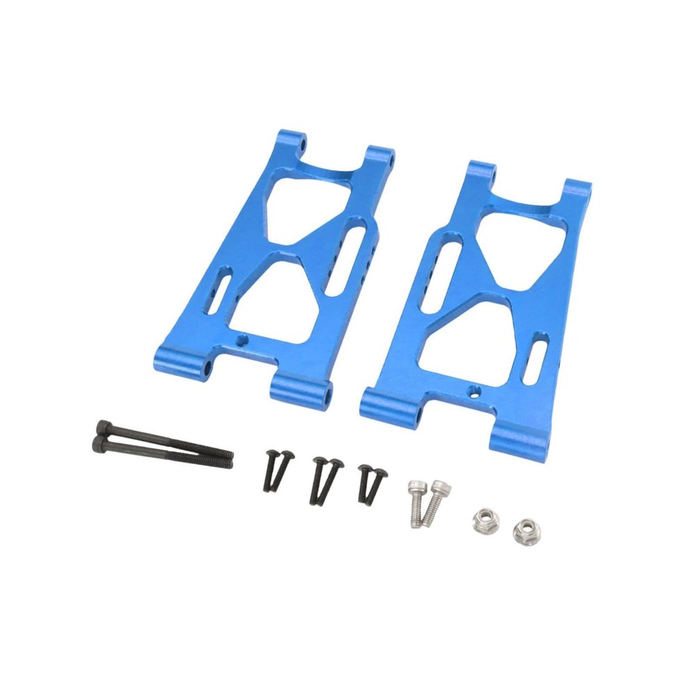 2 Pieces RC Car Rear Lower Swing Arm Replacement Spare Parts Assembly Upgrade Part for 7303 P73250 1/7 RC Car Vehicle Crawler- Blue