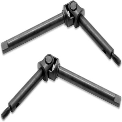 2Pcs Steel Front Axle Drive Shaft SCX24 Compatible with 1 24 Scale RC Crawler Models Like C10 Deadbolt 4mm Extended and Regular Length Options(Regular)