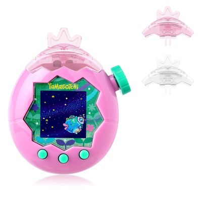 SGHLDE 2-Pack for Tamagotchi Paradise Replacement Lid, 3D Cute Kawaii Clear Hard Lid for Tama Paradise Accessories, DIY, Modification and Repair (Crown)