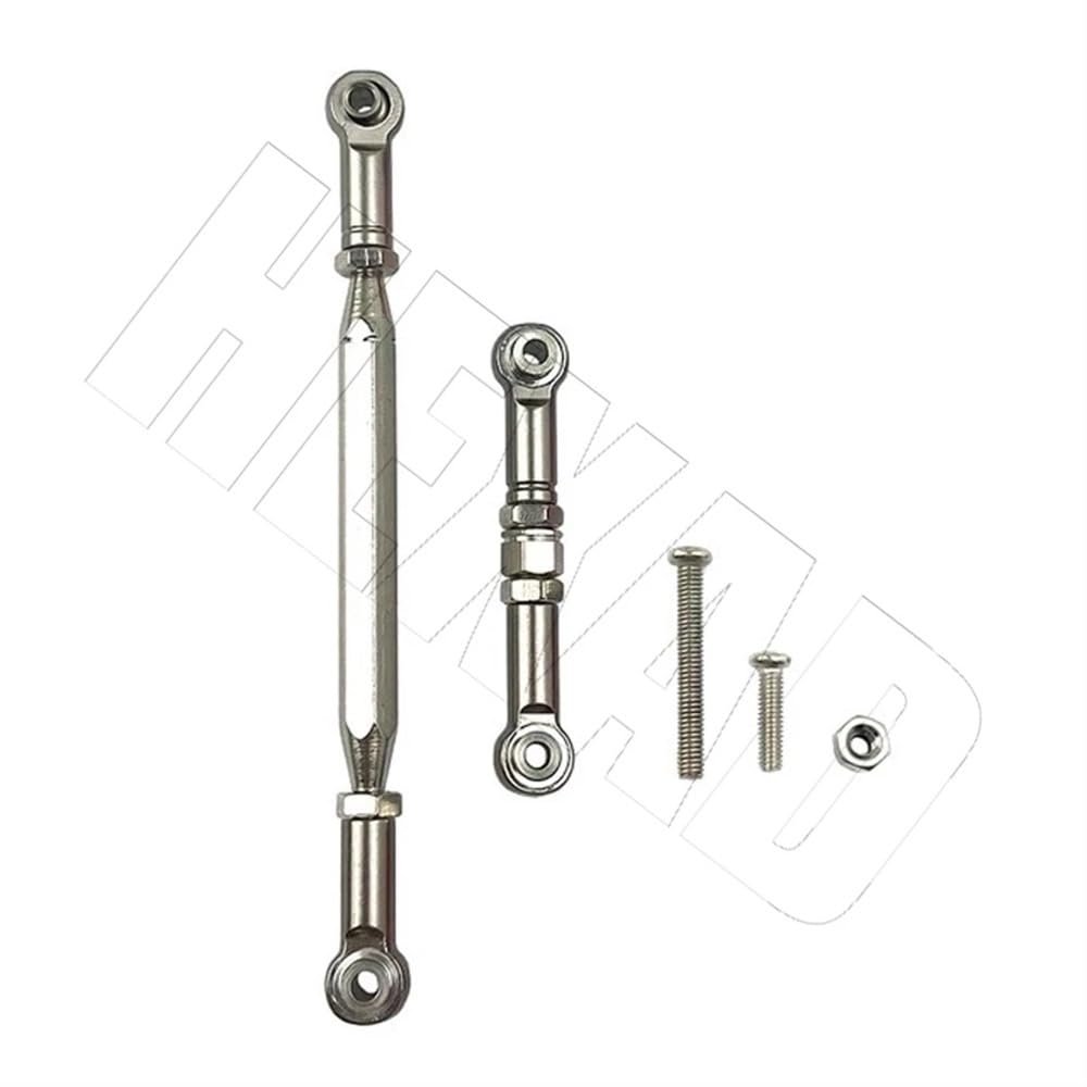 Metal Adjustable Steering Linkage Servo Link Pull Rod Turnbuckle Compatible With MN 99S MN 90 FJ 45 1 12 Scale RC Car Crawler Set Universal Fit For Remote Control Vehicles(SILVER)