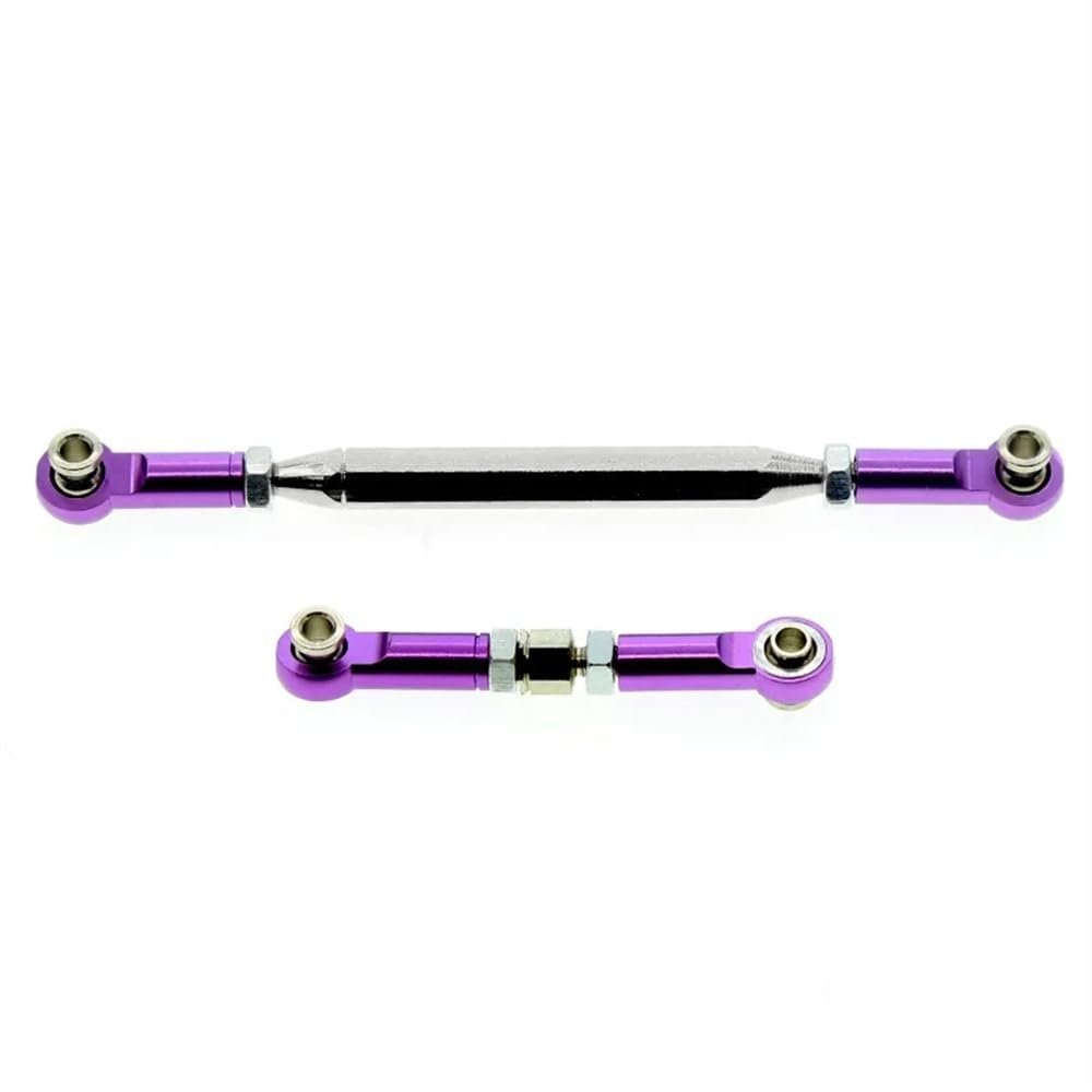 Metal Adjustable Steering Linkage Servo Link Pull Rod Turnbuckle Compatible With MN 99S MN 90 FJ 45 1 12 Scale RC Car Crawler Set Universal Fit For Remote Control Vehicles(PURPLE)
