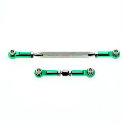 Metal Adjustable Steering Linkage Servo Link Pull Rod Turnbuckle Compatible With MN 99S MN 90 FJ 45 1 12 Scale RC Car Crawler Set Universal Fit For Remote Control Vehicles(GREEN)