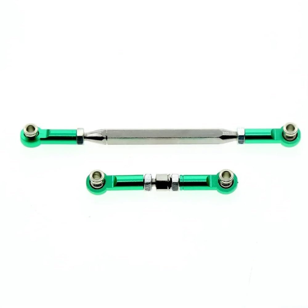 Metal Adjustable Steering Linkage Servo Link Pull Rod Turnbuckle Compatible With MN 99S MN 90 FJ 45 1 12 Scale RC Car Crawler Set Universal Fit For Remote Control Vehicles(GREEN)