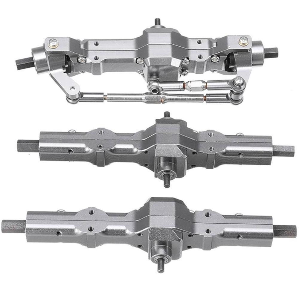 1 Set ODIES-1 Upgrade Front Rear Bridge Axle Parts Compatible with RC Cars with 1 Set Shock Wheel Hub Rim Accessories Compatible with Various 1 10 Scale Models