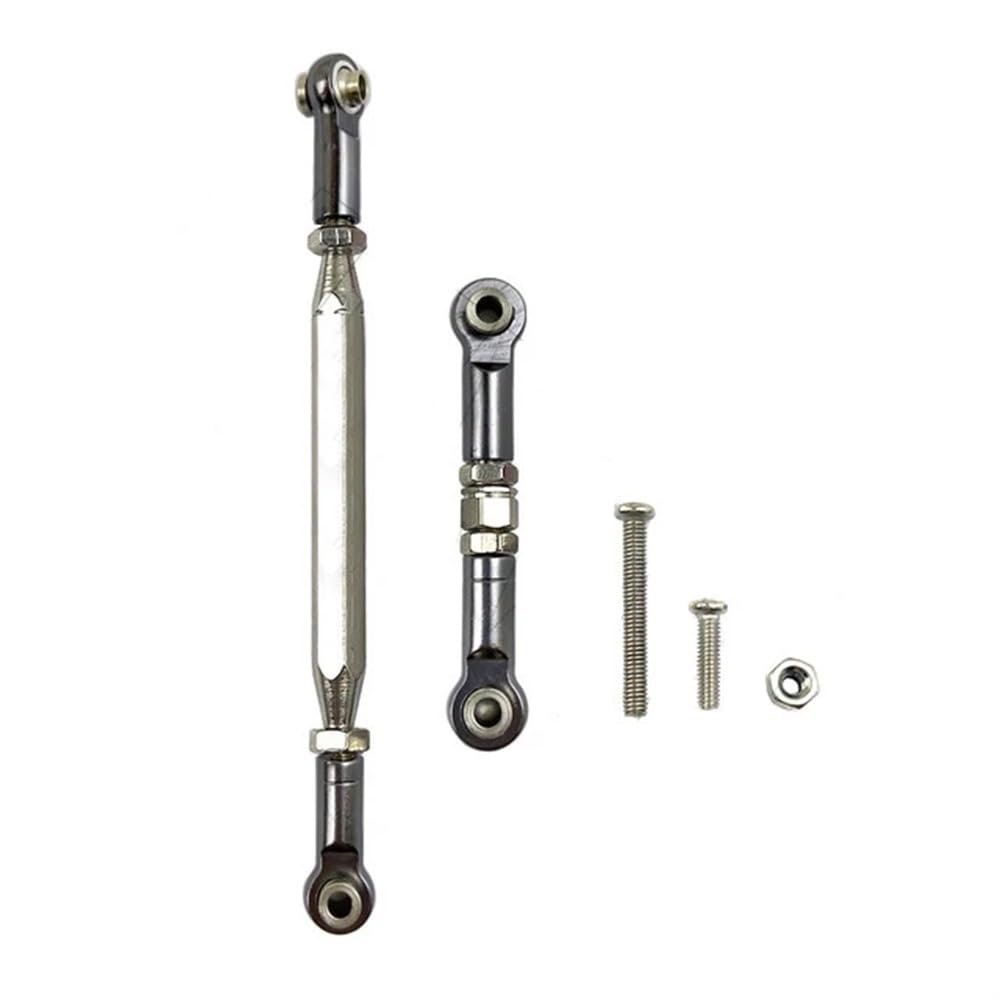 Metal Adjustable Steering Linkage Servo Link Pull Rod Turnbuckle Compatible With MN 99S MN 90 FJ 45 1 12 Scale RC Car Crawler Set Universal Fit For Remote Control Vehicles(TITANIUM)