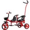 iumLeap Stroller with Parent pushrod,Trolley for Age 2-5,Dual Seats Tricycle for Twins,trikes,Rear seat with armrest and Belt,Front seat with Belt, Red-with pushrod view 1