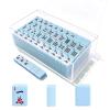 American Mahjong Tiles Set,166 Tiles Game with Acrylic Storage Case,Mahjong Game Set for Adults & Beginners for Game Nights & Easy Storage, Blue view 1