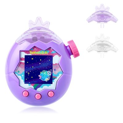 SGHLDE 2-Pack for Tamagotchi Paradise Replacement Lid, 3D Cute Kawaii Clear Hard Lid for Tama Paradise Accessories, DIY, Modification and Repair (Crown)