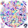 100 Pcs Cute Rainbow Animal Stickers Pack for Kids Girls Teens, Kawaii Waterproof Vinyl Decals,Cartoon Starry Animal Sticker for Water Bottle,Laptop,Luggage,Skateboard,Teaching Rewards,Party Favors view 1