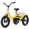 iumLeap 3 Wheels Bicycle with Pneumatic Rubber tire Spoke Wheel,Rickshaw Tricycle with Pedals,Single Brake,Saddle Handlebar Height Adjustable,Cruiser Trike with Large Basket, yellow-12inch view 1