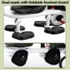 Dual Seats Stroller tricycles,Parent Push Trike with Detachable pushrod,Front seat with Belt,Back seat with armrest and Belt,Rear Wheel with Dual Foot Brakes, Black view 4
