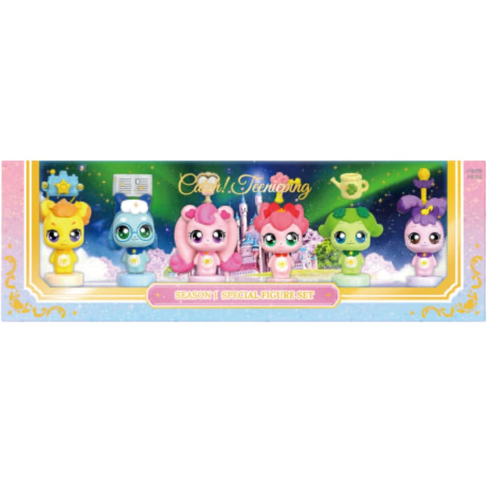 Catch Teenieping Season 1 Special Mini Figure Set  6 Pastel Characters with Bases and Accessories