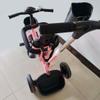 1.5-5 Years Old Toddler Stroller Buggies with Canopy,Reversible seat with guardrail and Belt,Kids trikes with Parent Handle,Child Tricycle Titanium Wheel,Rear Wheel with Double, Pink-with canopy view 2