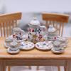 1/12 Miniature Porcelain Tea Set,15Pcs/Set Miniature Tea House Accessories,Mini Teapot Cup Plate Kitchen Accessories view 4