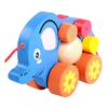 FELTECHELECTR Cartoon Elephant Pull String for Creative Boy Pulling Cart Walker Safe Educational Moving for Development and Interaction view 1