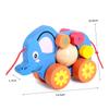 FELTECHELECTR Cartoon Elephant Pull String for Creative Boy Pulling Cart Walker Safe Educational Moving for Development and Interaction view 2
