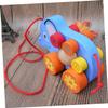 FELTECHELECTR Cartoon Elephant Pull String for Creative Boy Pulling Cart Walker Safe Educational Moving for Development and Interaction view 4