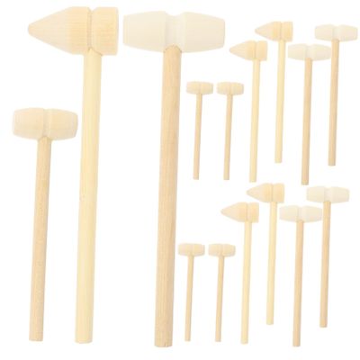 BRIGHTFUFU 15pcs Mini Wooden Hammers for Educational Hammer DIY Plaything Portable Percussion Mallets for Interaction and Home Decoration