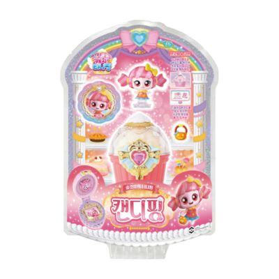 Catch Teenieping Candyping Figure  - Cupcake Cube Case Set, Pastel Pink Mini Collectible